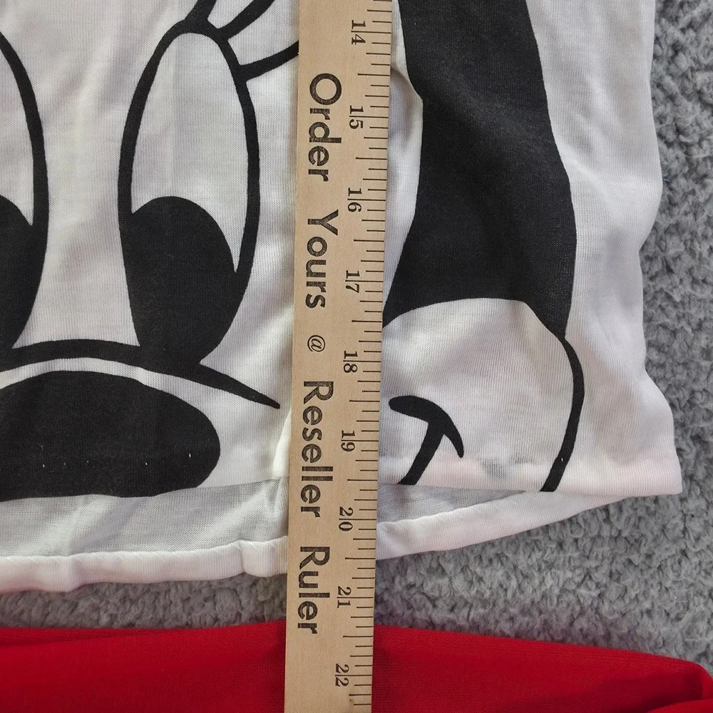 Vintage Disney Minnie Mouse Pajama Set Kids Size 12 White Red 2pc L.V. Myles USA